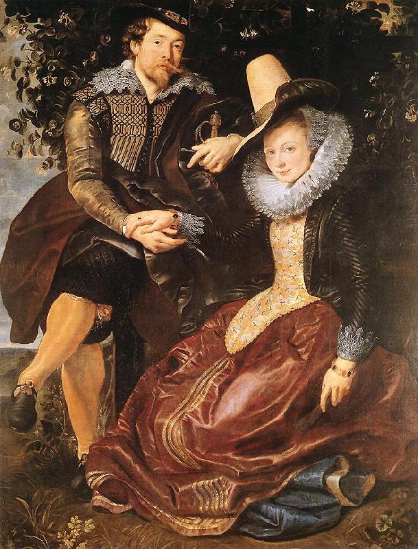 RUBENS, Pieter Pauwel The Artist and His First Wife, Isabella Brant, in the Honeysuckle Bower oil painting image